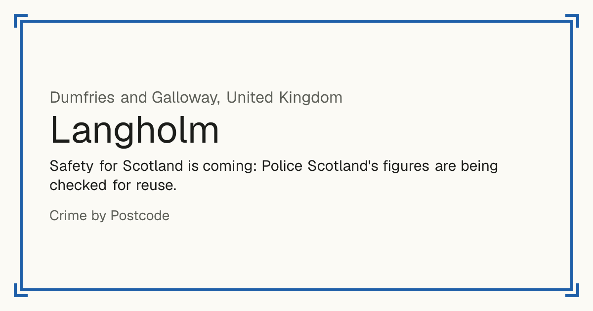 Safety for Scotland is coming: Police Scotland's figures are being checked for reuse.