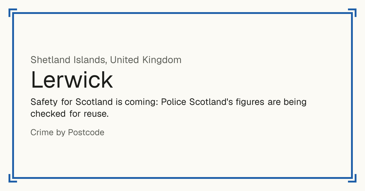 Safety for Scotland is coming: Police Scotland's figures are being checked for reuse.
