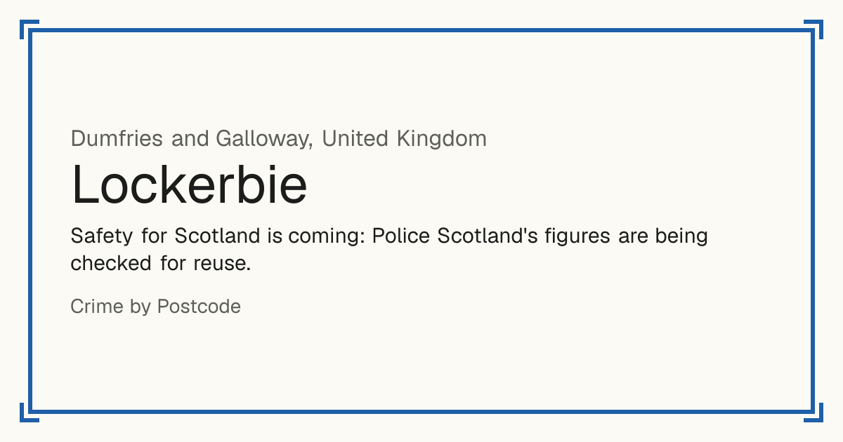 Safety for Scotland is coming: Police Scotland's figures are being checked for reuse.