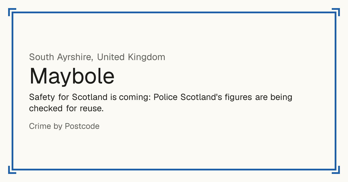 Safety for Scotland is coming: Police Scotland's figures are being checked for reuse.