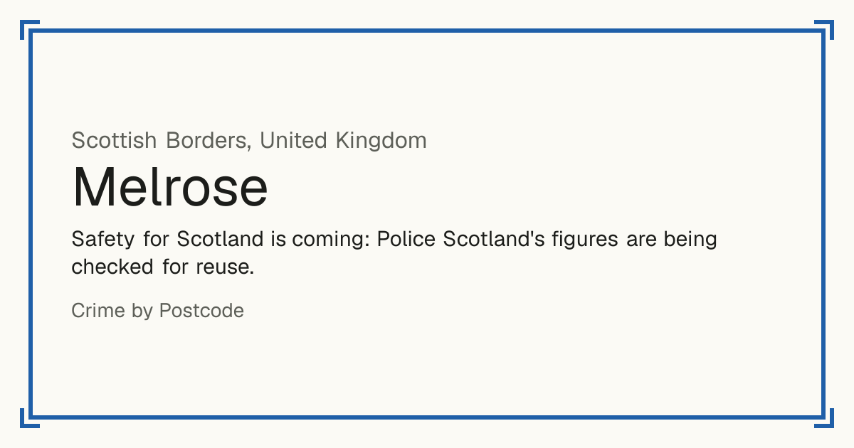 Safety for Scotland is coming: Police Scotland's figures are being checked for reuse.