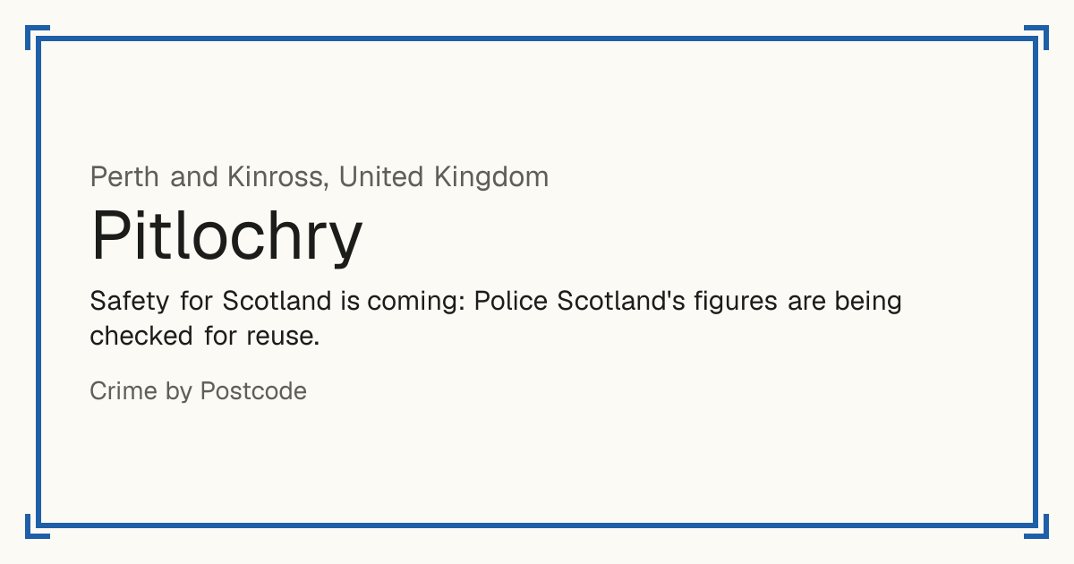 Safety for Scotland is coming: Police Scotland's figures are being checked for reuse.