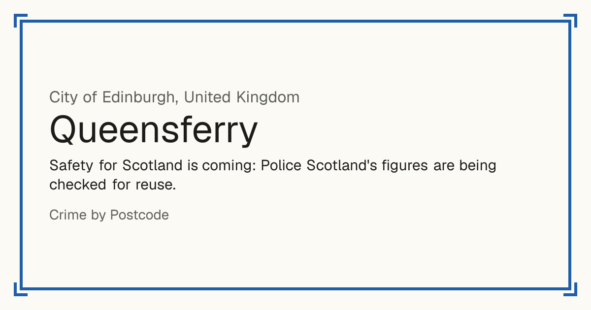 Safety for Scotland is coming: Police Scotland's figures are being checked for reuse.