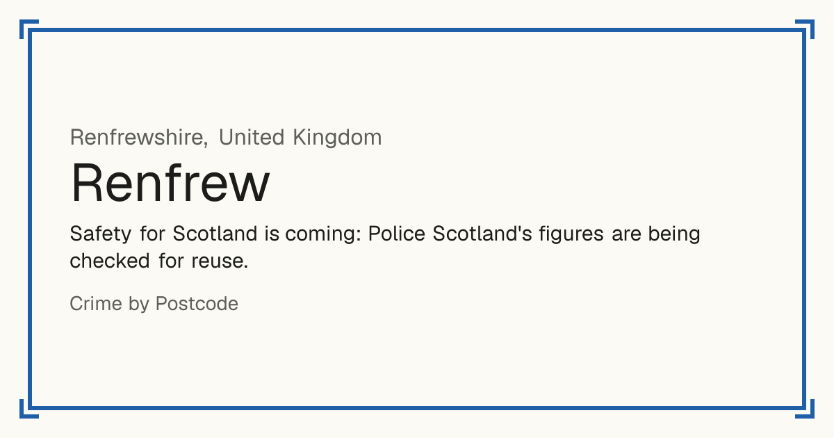 Safety for Scotland is coming: Police Scotland's figures are being checked for reuse.
