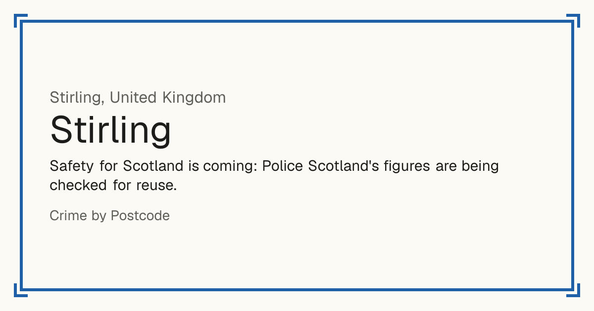 Safety for Scotland is coming: Police Scotland's figures are being checked for reuse.