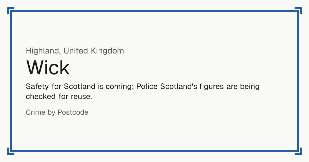 Safety for Scotland is coming: Police Scotland's figures are being checked for reuse.