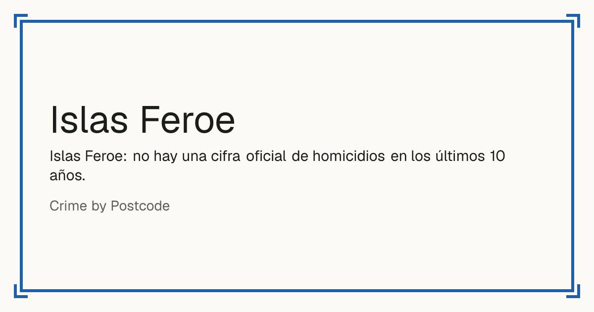 Islas Feroe: tasa de homicidios por cada 100.000 habitantes, su tendencia en 10 años y su posición en el Norte de Europa.