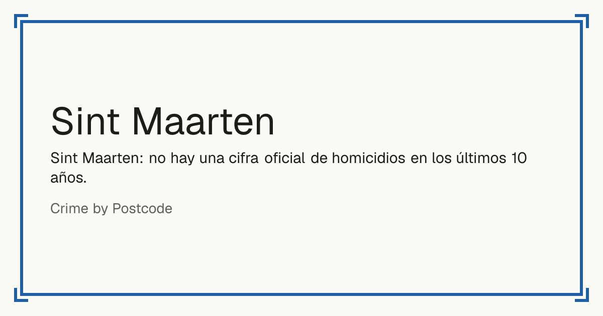 Sint Maarten: tasa de homicidios por cada 100.000 habitantes, su tendencia en 10 años y su posición en el Caribe.