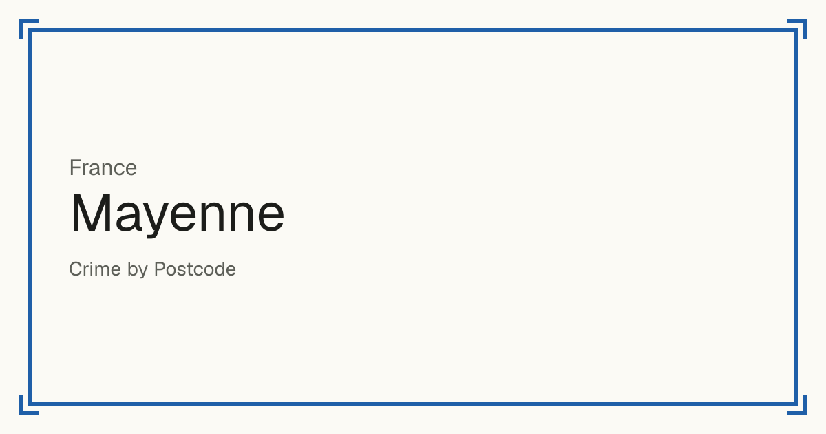 Mayenne, France : score de sécurité de 1 à 10 pour 236 lieux, chacun comparé aux autres lieux du même pays ou État.