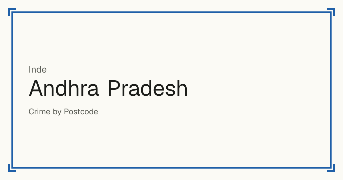 Andhra Pradesh, Inde : infractions enregistrées pour 100 000 habitants par type et un score de sécurité de 1 à 10 comparé aux autres lieux du même pays ou État.