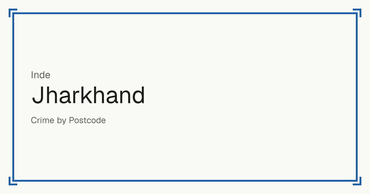 Jharkhand, Inde : score de sécurité de 1 à 10 pour 23 lieux, chacun comparé aux autres lieux du même pays ou État.