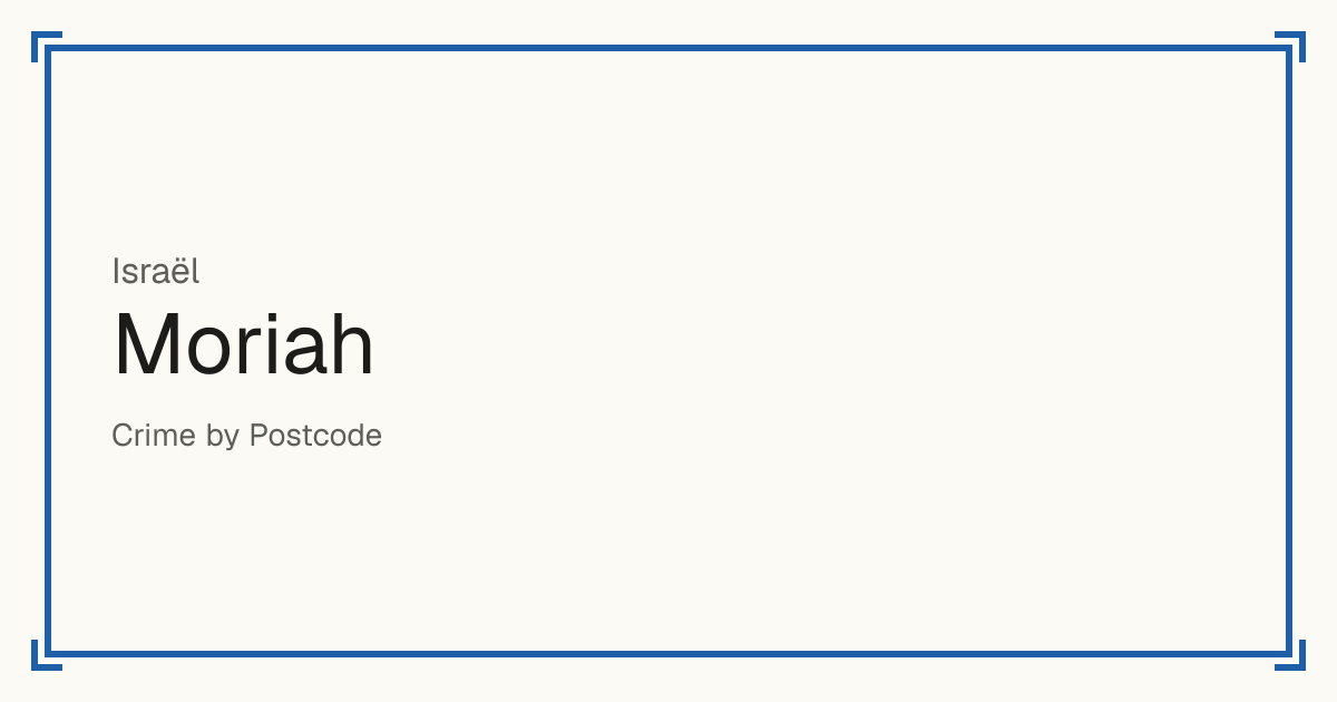 Moriah, Israël : infractions enregistrées pour 100 000 habitants par type et un score de sécurité de 1 à 10 comparé aux autres lieux du même pays ou État.