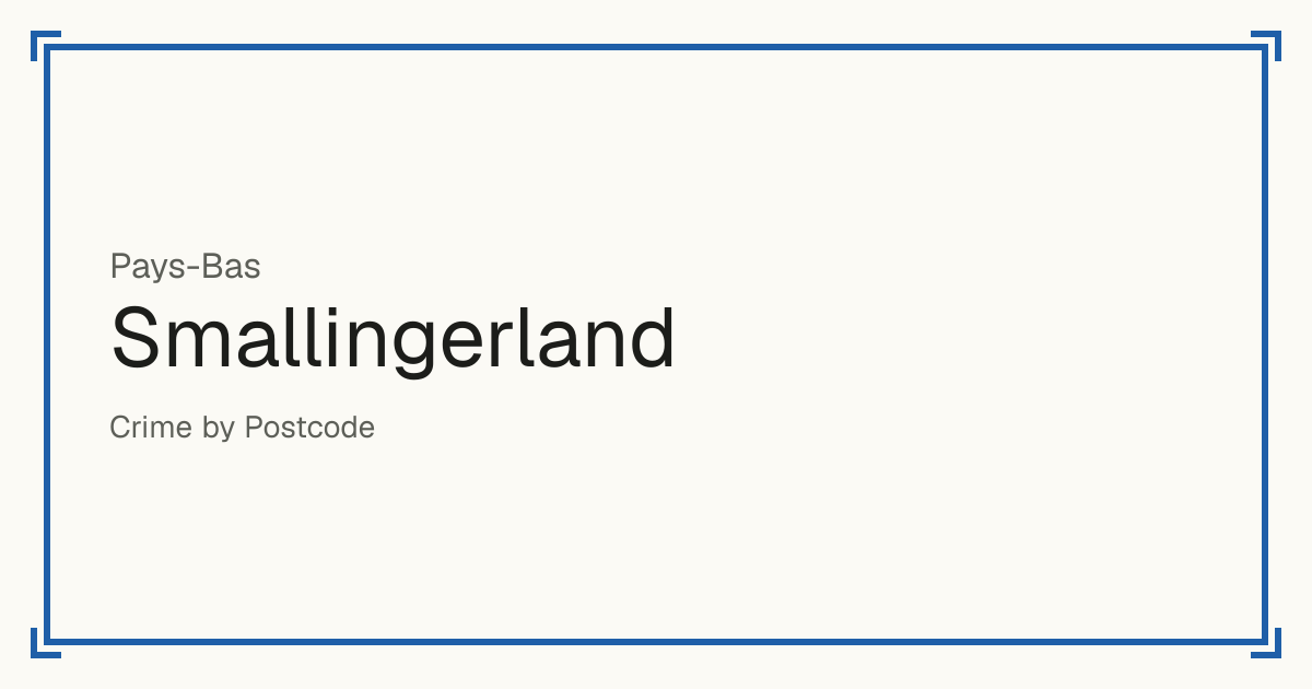 Smallingerland, Pays-Bas : score de sécurité de 1 à 10 pour 56 lieux, chacun comparé aux autres lieux du même pays ou État.