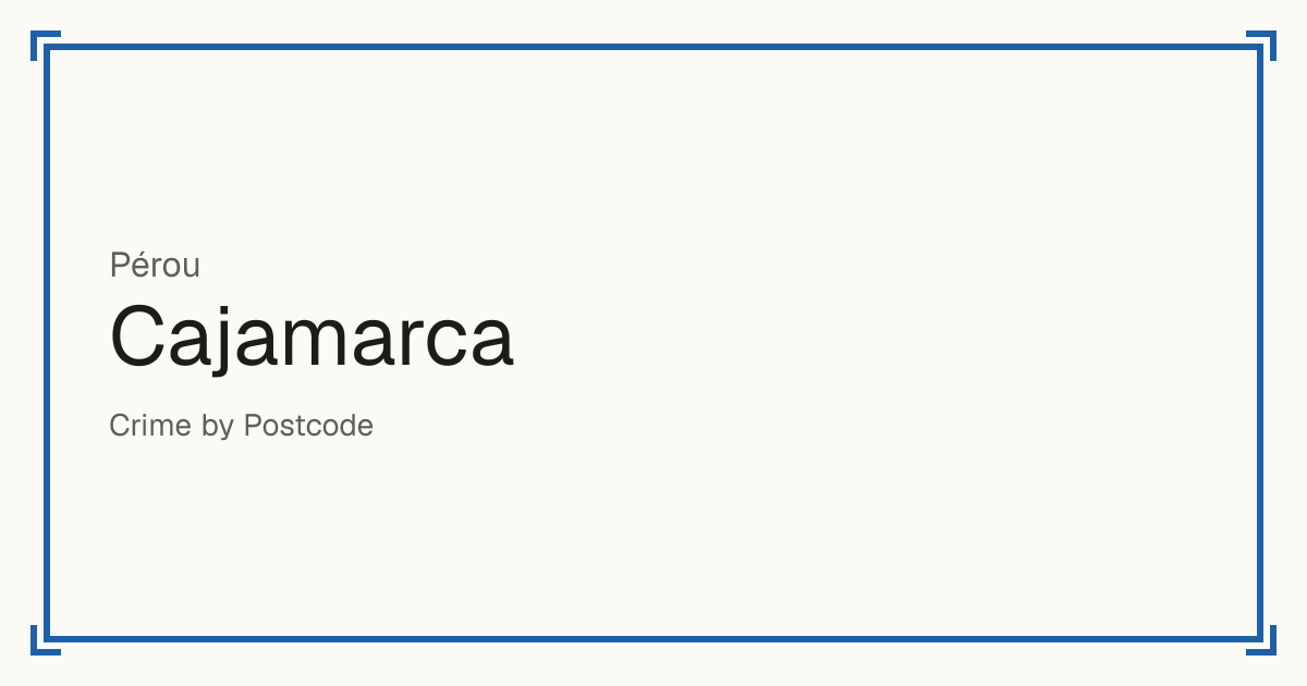 Cajamarca, Pérou : score de sécurité de 1 à 10 pour 103 lieux, chacun comparé aux autres lieux du même pays ou État.