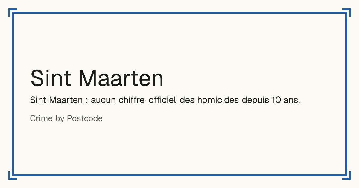 Sint Maarten : taux d'homicides pour 100 000 habitants, sa tendance sur 10 ans et son rang dans les Caraïbes.