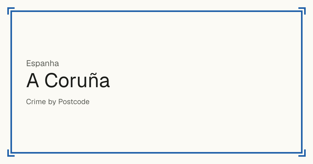 A Coruña, Espanha: índice de segurança de 1 a 10 de 11 locais, cada um comparado com outros locais do mesmo país ou região.